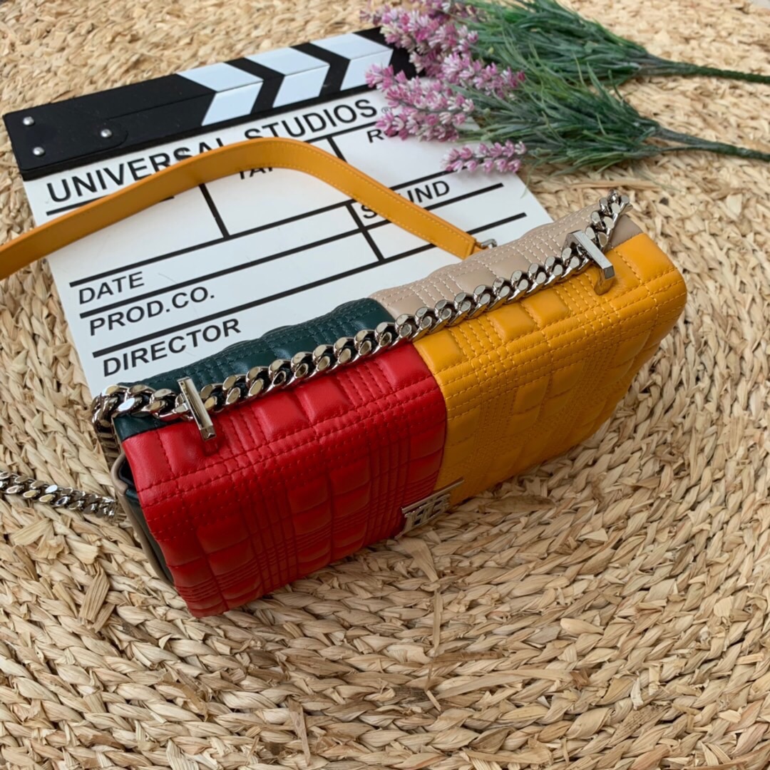 Burberry Horseferry Print Quilted Small Lola Bag Monogram Red And Orange For Women, Women’s Bags 9in/23cm