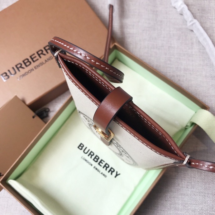 Burberry Logo Graphic Canvas Anne Phone Case With Strap White For Women, Women’s Bags 7.1in/18cm