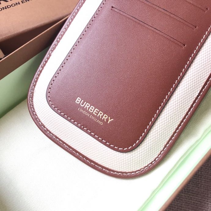 Burberry Logo Graphic Canvas Anne Phone Case With Strap White For Women, Women’s Bags 7.1in/18cm