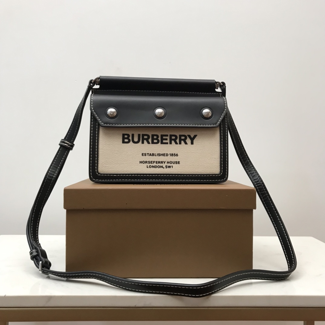 Burberry Mini Horseferry Print Title Bag With Pocket Detail For Women, Women’s Bags 7.5in/19cm