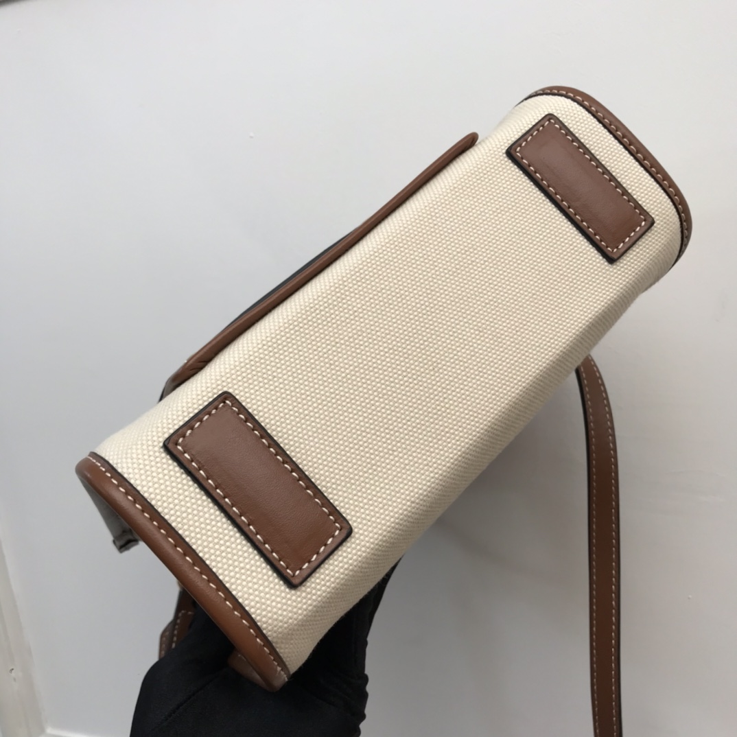 Burberry Mini Two-tone Canvas And Freya Tote For Women, Women’s Bags 9.1in/23cm 80441431