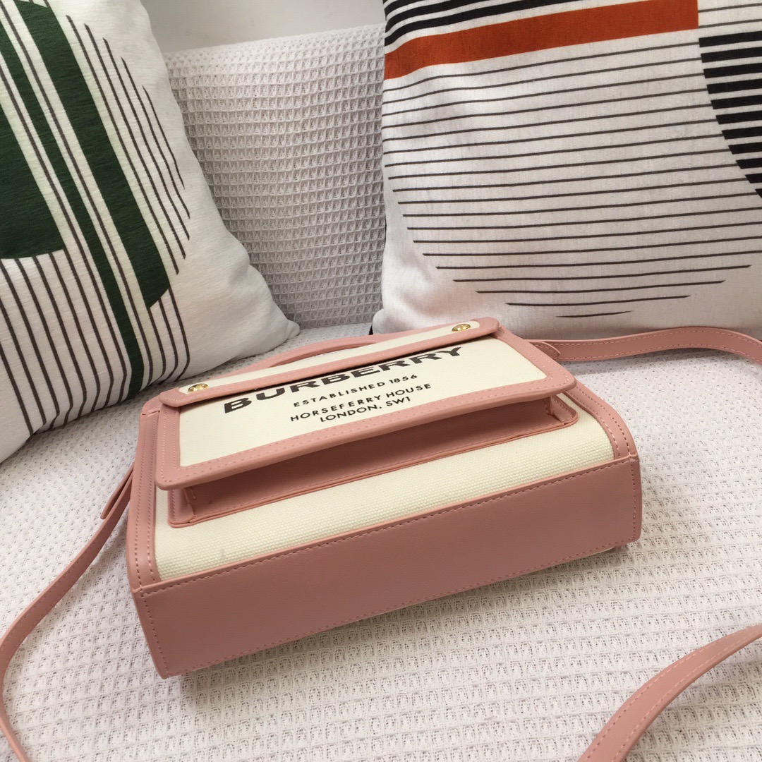 Burberry Mini Two-tone Canvas And Pocket Bag Pink For Women, Women’s Bags 10.4in/26.5cm