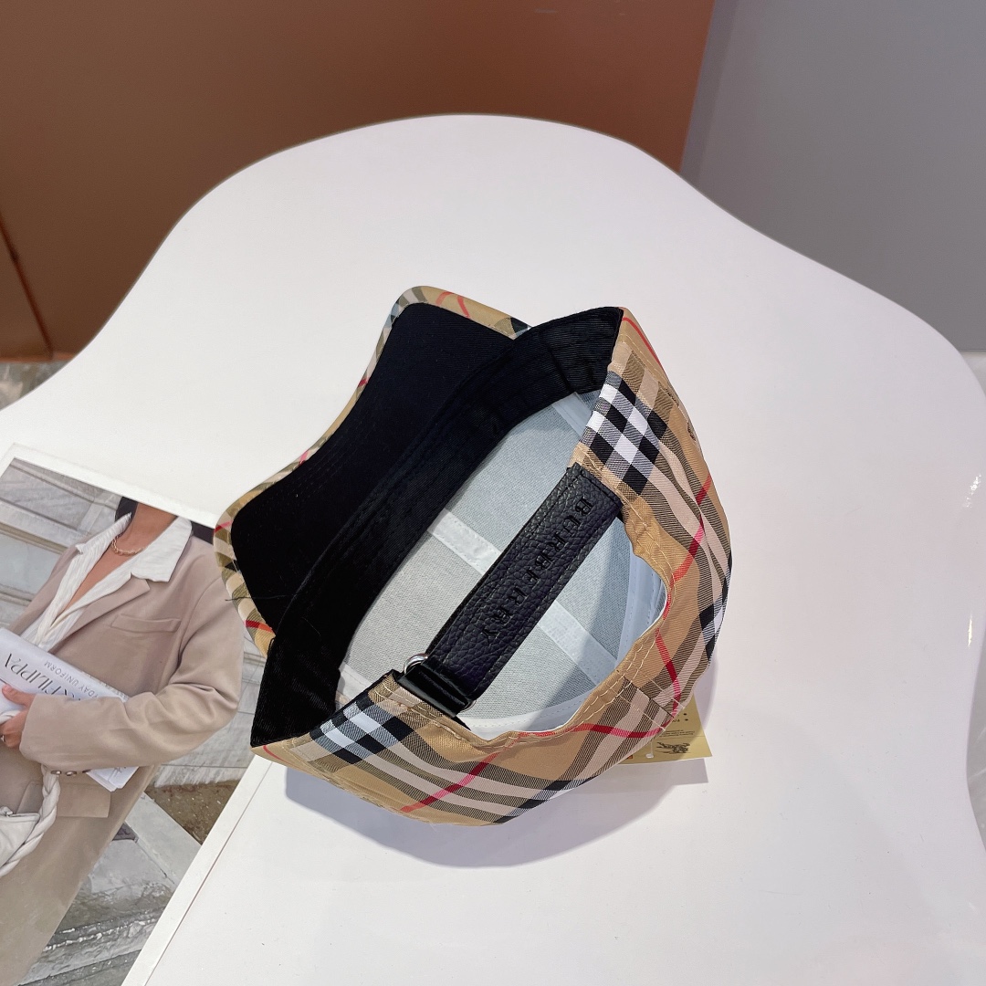 Burberry Monogram Motif Icon Stripe Cotton Baseball Cap Black