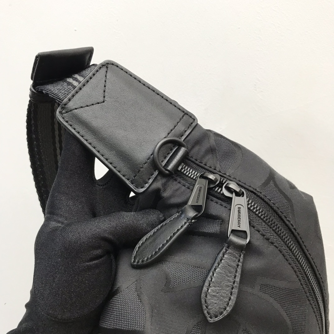 Burberry Monogram Recycled Polyester Sonny Bum Bag Black For Men, Men’s Bags 12.2in/31cm
