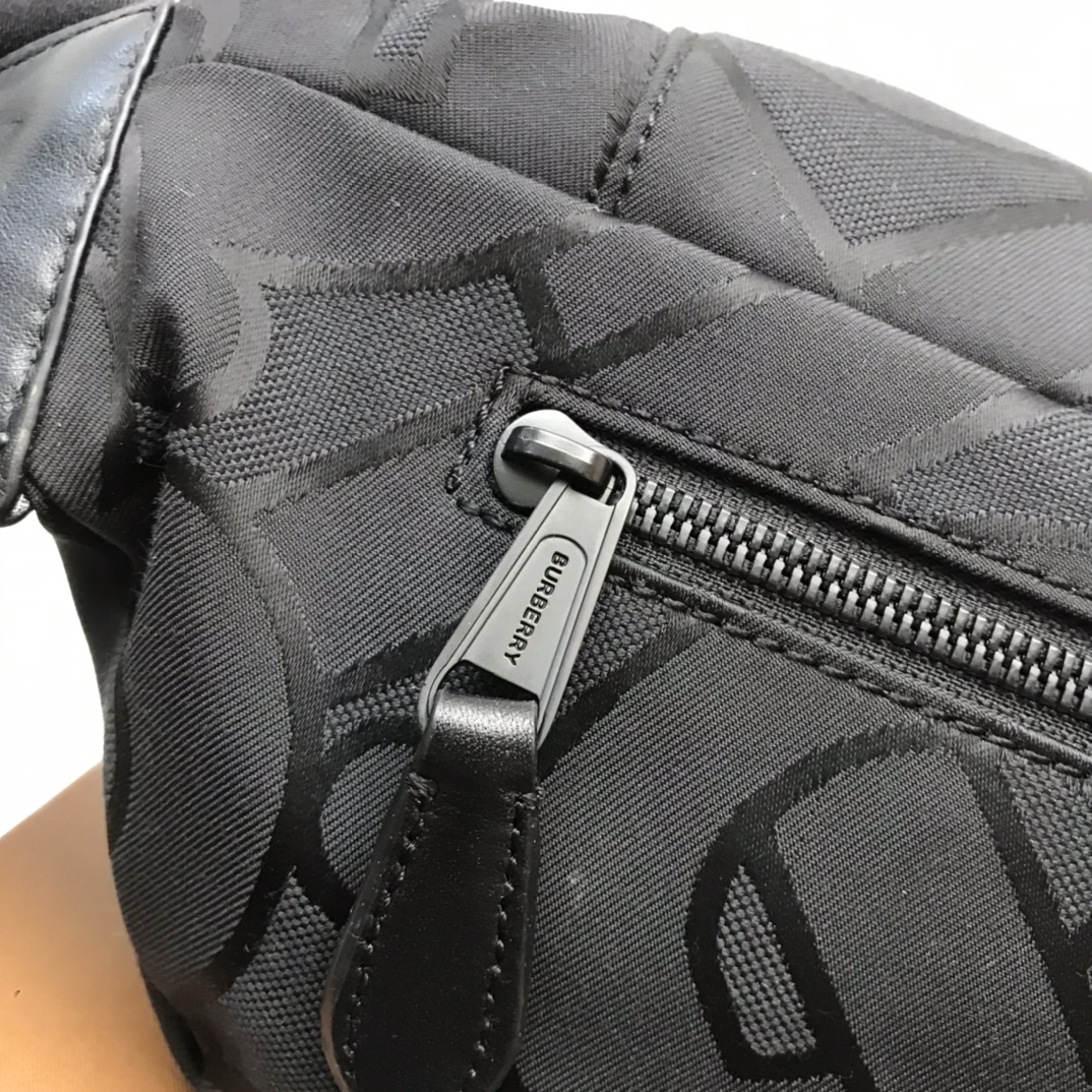 Burberry Monogram Recycled Polyester Sonny Bum Bag Black For Men, Men’s Bags 12.2in/31cm