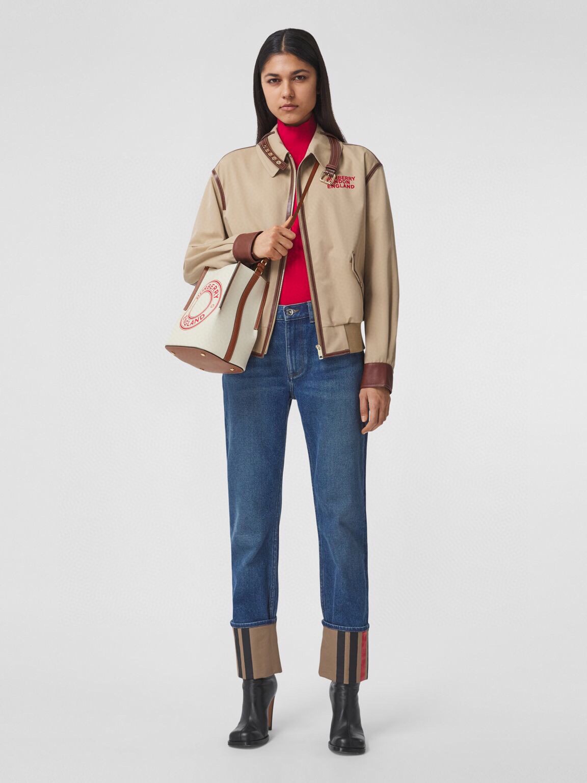 Burberry Peggy Small Canvas Bag Red For Women, Women’s Bags 9.8in/25cm