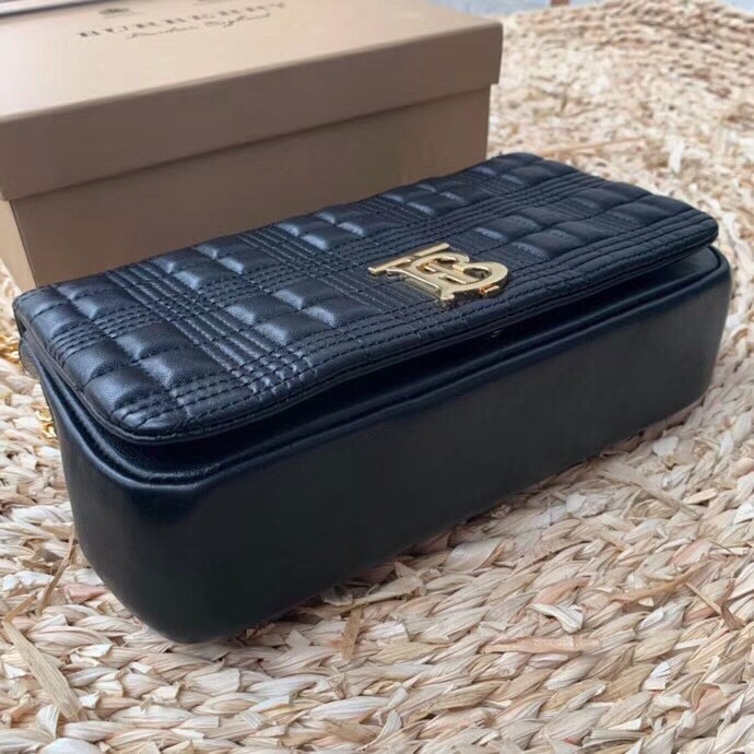 Burberry Quilted Medium Lola Bag Monogram Black For Women, Women’s Bags 11in/28cm 80217011