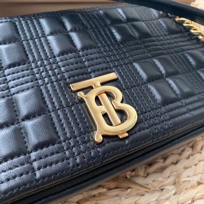 Burberry Quilted Medium Lola Bag Monogram Black For Women, Women’s Bags 11in/28cm 80217011