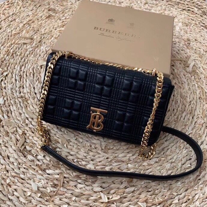 Burberry Quilted Medium Lola Bag Monogram Black For Women, Women’s Bags 11in/28cm 80217011