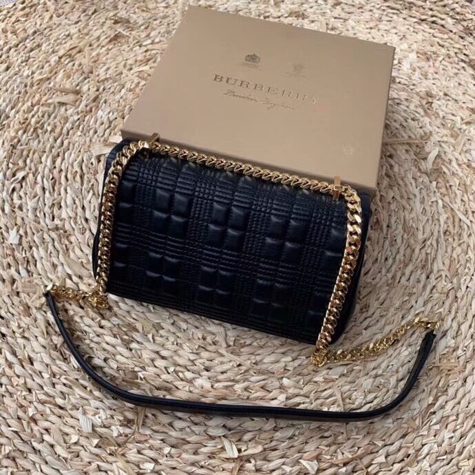 Burberry Quilted Medium Lola Bag Monogram Black For Women, Women’s Bags 11in/28cm 80217011