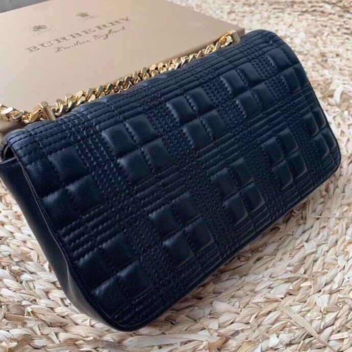 Burberry Quilted Medium Lola Bag Monogram Black For Women, Women’s Bags 11in/28cm 80217011