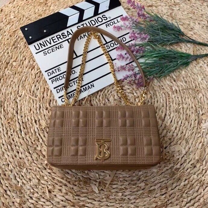 Burberry Quilted Medium Lola Bag Monogram Brown For Women, Women’s Bags 11in/28cm 80208481