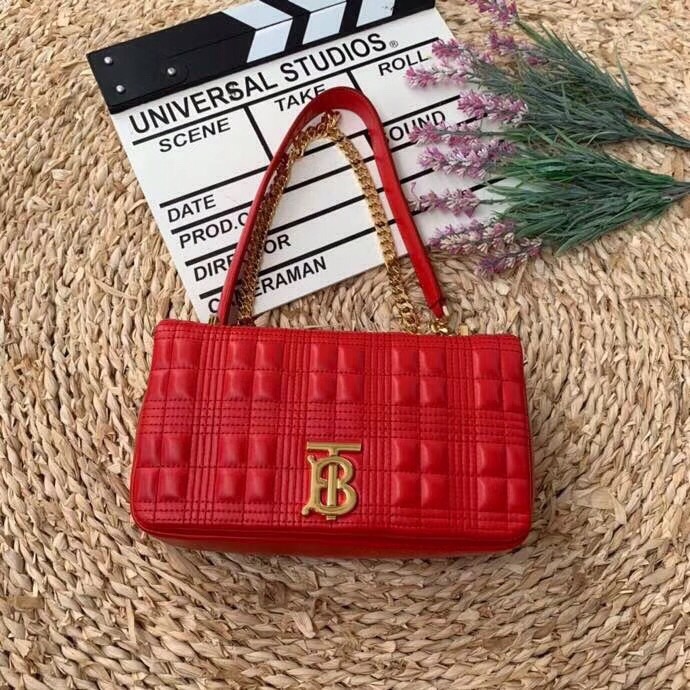 Burberry Quilted Medium Lola Bag Monogram Red For Women, Women’s Bags 11in/28cm