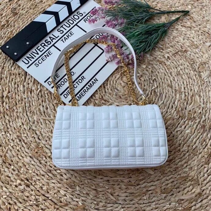 Burberry Quilted Medium Lola Bag Monogram White For Women, Women’s Bags 11in/28cm 80211061
