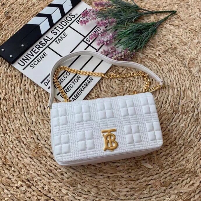 Burberry Quilted Medium Lola Bag Monogram White For Women, Women’s Bags 11in/28cm 80211061