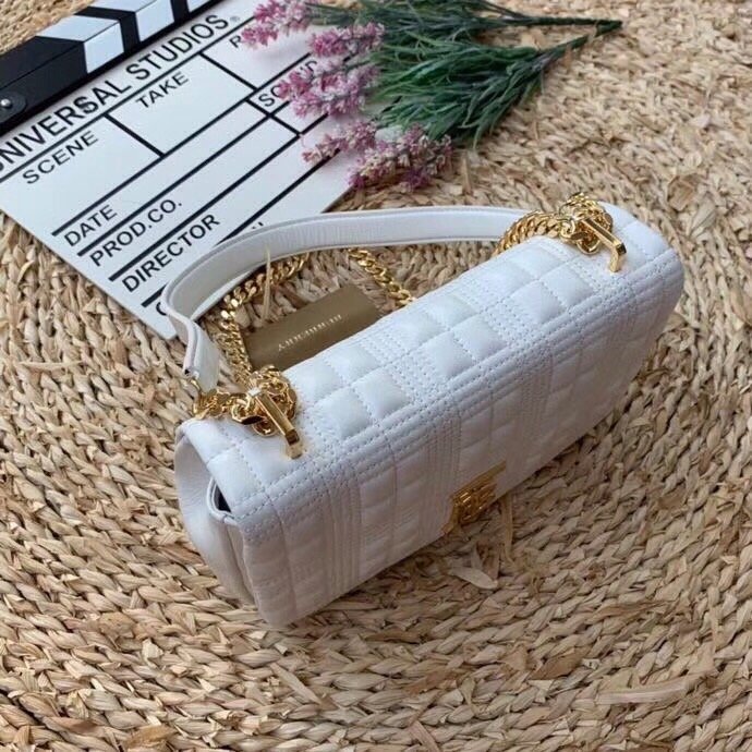 Burberry Quilted Medium Lola Bag Monogram White For Women, Women’s Bags 11in/28cm 80211061