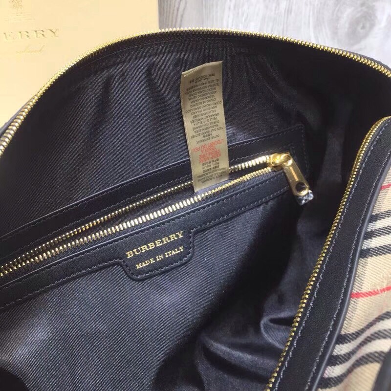 Burberry Small 1983 Check Link Bowling Bag Black/Brown For Women, Women’s Bags 9.1in/23cm