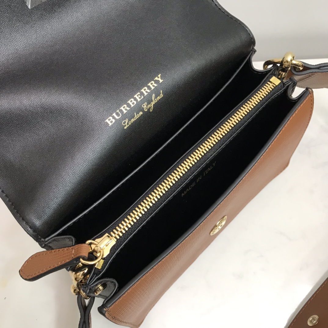 Burberry Small Bridle House Check And Buckle Crossbody Brown For Women, Women’s Bags 7.8in/20cm