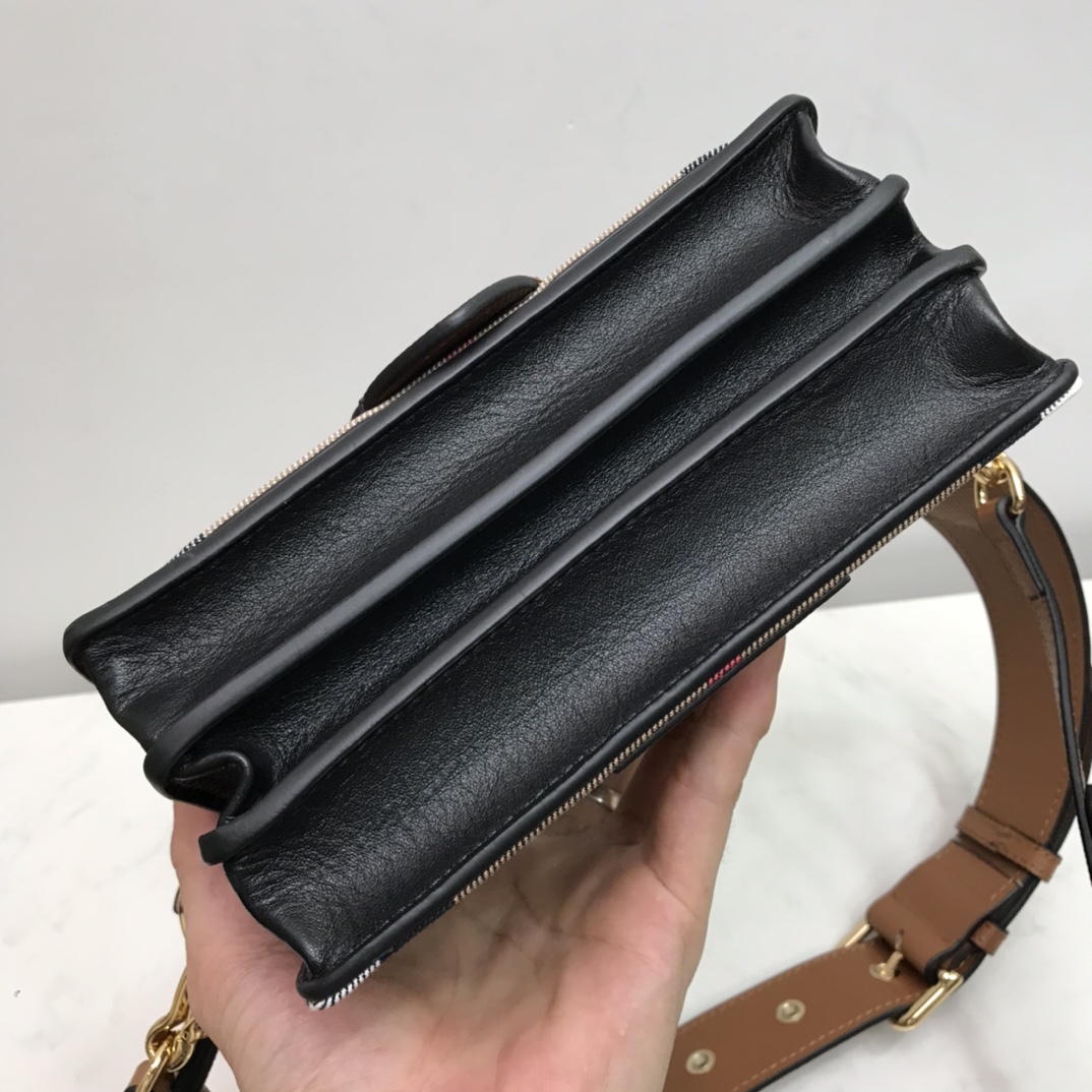 Burberry Small Bridle House Check And Buckle Crossbody Brown For Women, Women’s Bags 7.8in/20cm