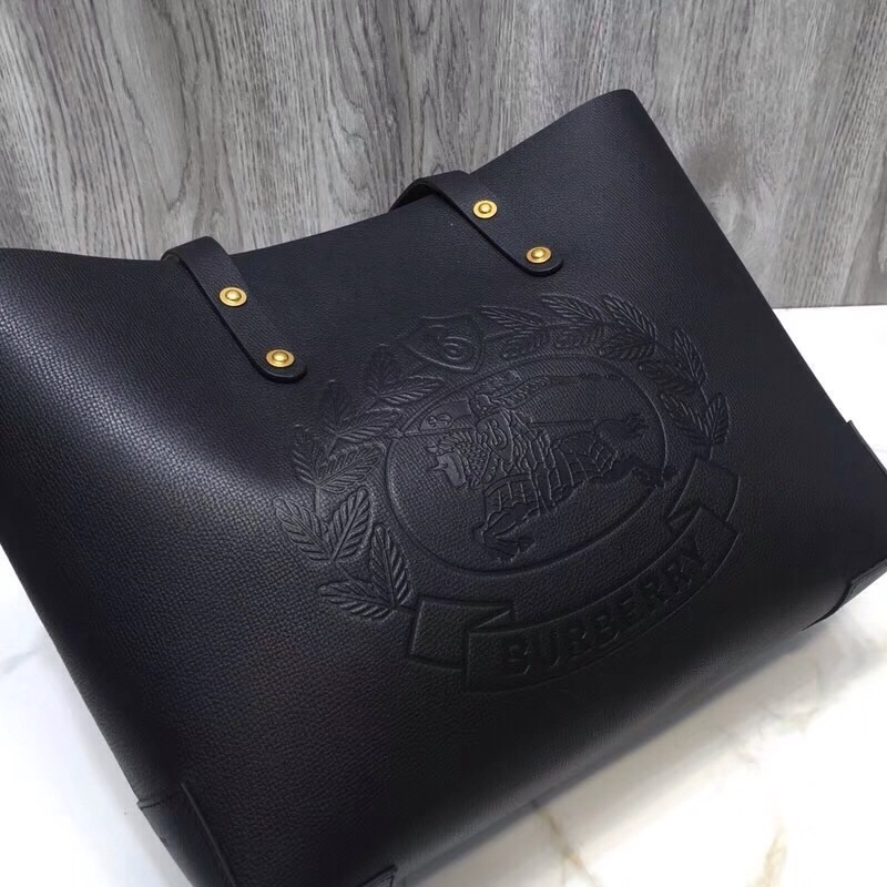 Burberry Small Embossed Crest Tote Black For Women, Women’s Bags 13.8in/35cm