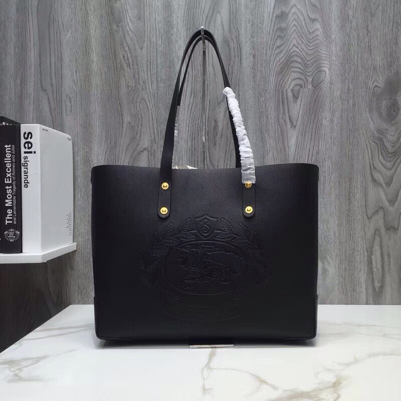 Burberry Small Embossed Crest Tote Black For Women, Women’s Bags 13.8in/35cm