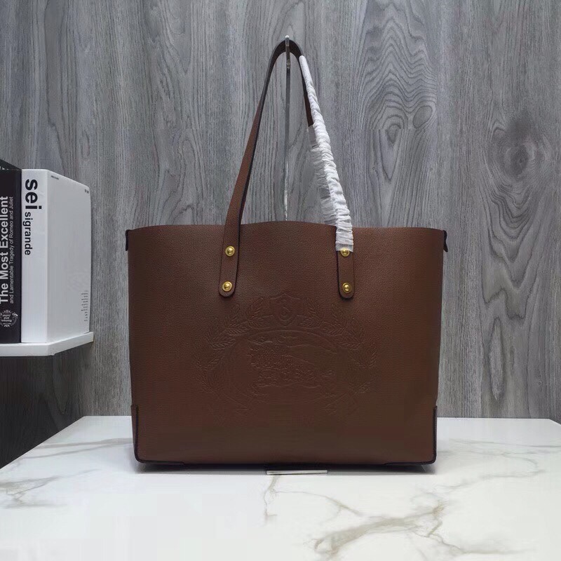 Burberry Small Embossed Crest Tote Brown For Women, Women’s Bags 13.8in/35cm