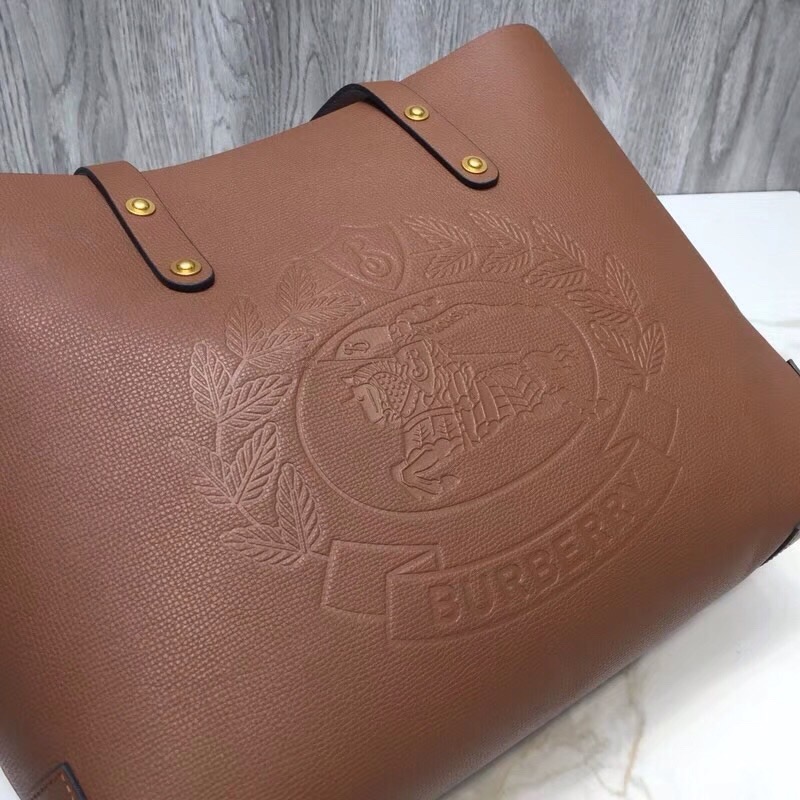Burberry Small Embossed Crest Tote Brown For Women, Women’s Bags 13.8in/35cm