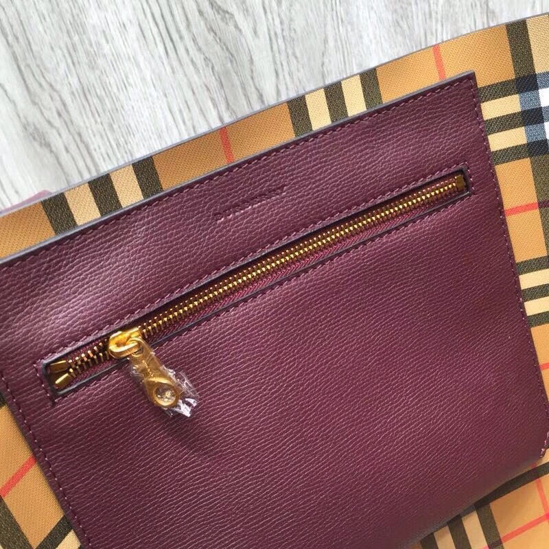 Burberry Small Embossed Crest Tote Purple For Women, Women’s Bags 13.8in/35cm