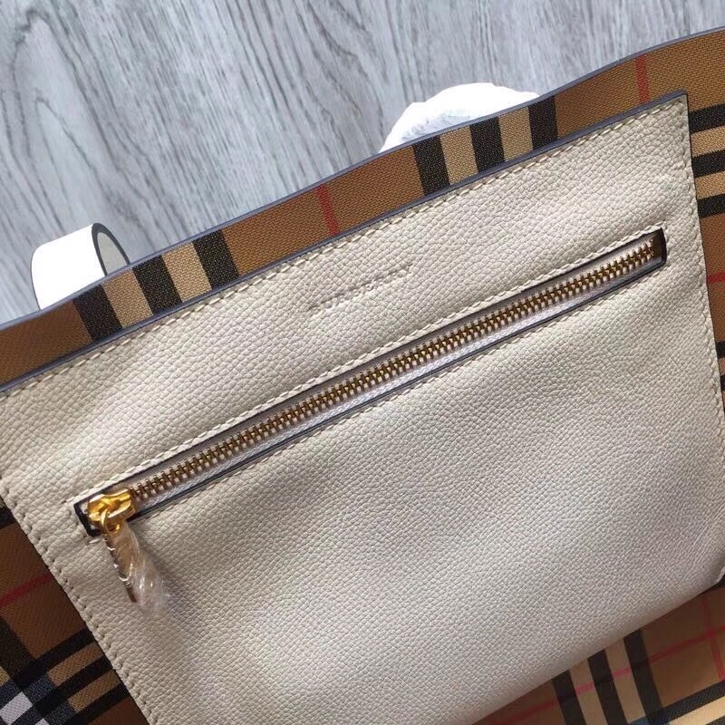 Burberry Small Embossed Crest Tote White For Women, Women’s Bags 13.8in/35cm