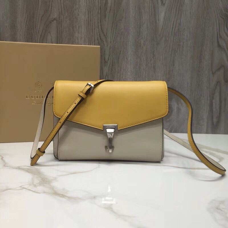 Burberry Small Macken Colorblock Crossbody Beige/Yellow Bag For Women, Women’s Bags 9.5in/24cm