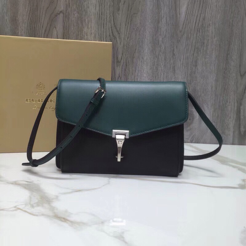 Burberry Small Macken Colorblock Crossbody Black/Green Bag For Women, Women’s Bags 9.5in/24cm