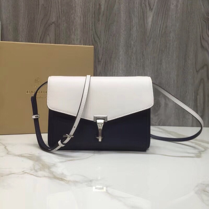 Burberry Small Macken Colorblock Crossbody Black/White Bag For Women, Women’s Bags 9.5in/24cm