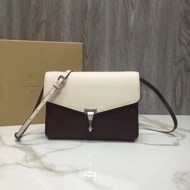Burberry Small Macken Colorblock Crossbody Brown/White Bag For Women, Women’s Bags 9.5in/24cm