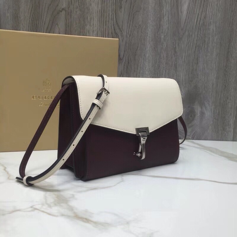 Burberry Small Macken Colorblock Crossbody Brown/White Bag For Women, Women’s Bags 9.5in/24cm