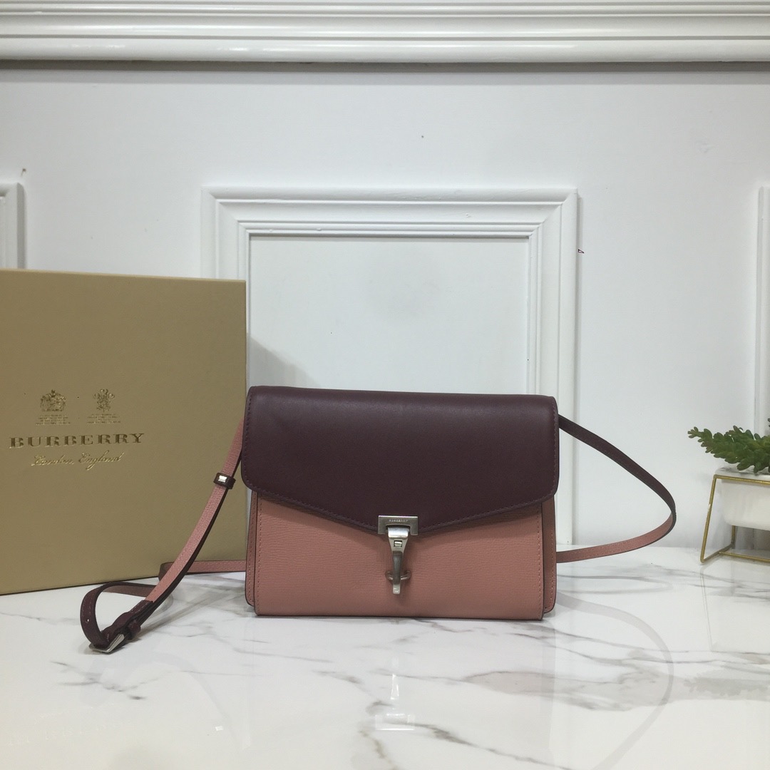 Burberry Small Macken Crossbody Bag Rose Burgundy For Women, Women’s Bags 9in/24cm