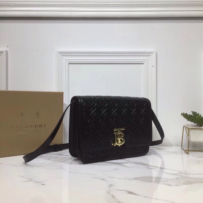 Burberry Small TB Crossbody Bag Quilted Monogram Black For Women, Women’s Bags 8.3in/21cm