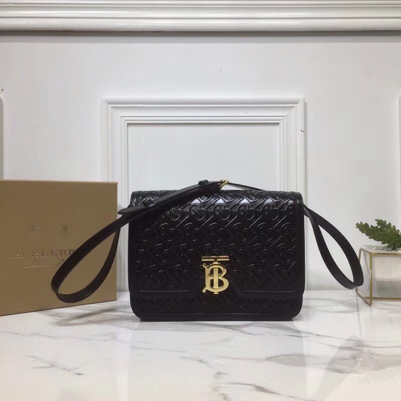 Burberry Small TB Crossbody Bag Quilted Monogram Black For Women, Women’s Bags 8.3in/21cm