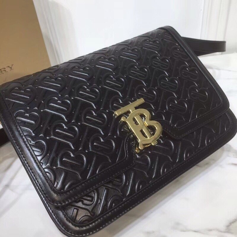 Burberry Small TB Crossbody Bag Quilted Monogram Black For Women, Women’s Bags 8.3in/21cm
