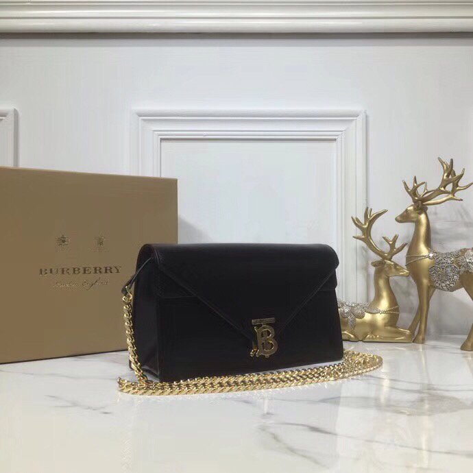 Burberry Small Tb Envelope Clutch Black By British Heritage For Women, Women’s Bags 10.2in/26cm