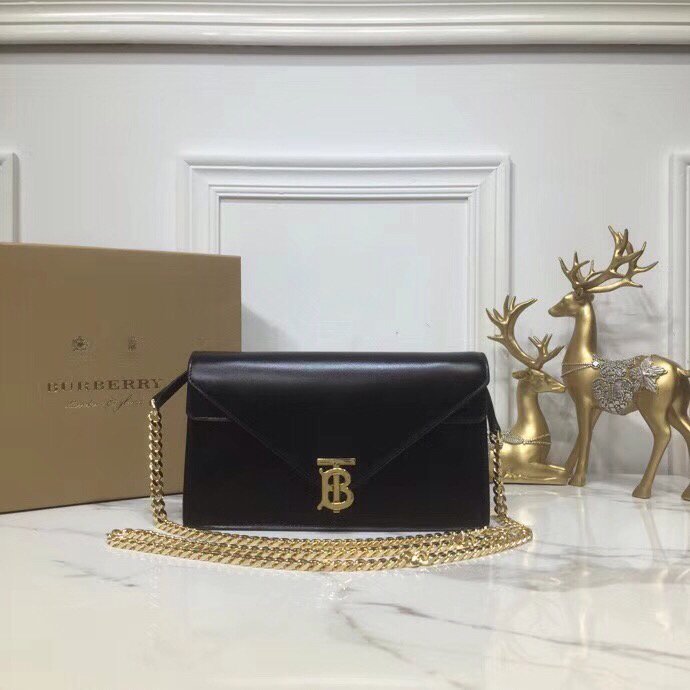 Burberry Small Tb Envelope Clutch Black By British Heritage For Women, Women’s Bags 10.2in/26cm