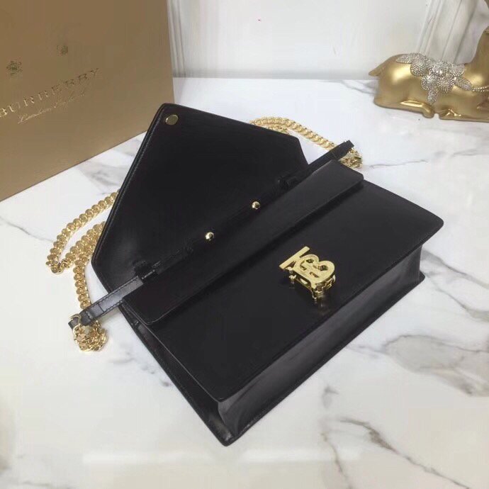 Burberry Small Tb Envelope Clutch Black By British Heritage For Women, Women’s Bags 10.2in/26cm