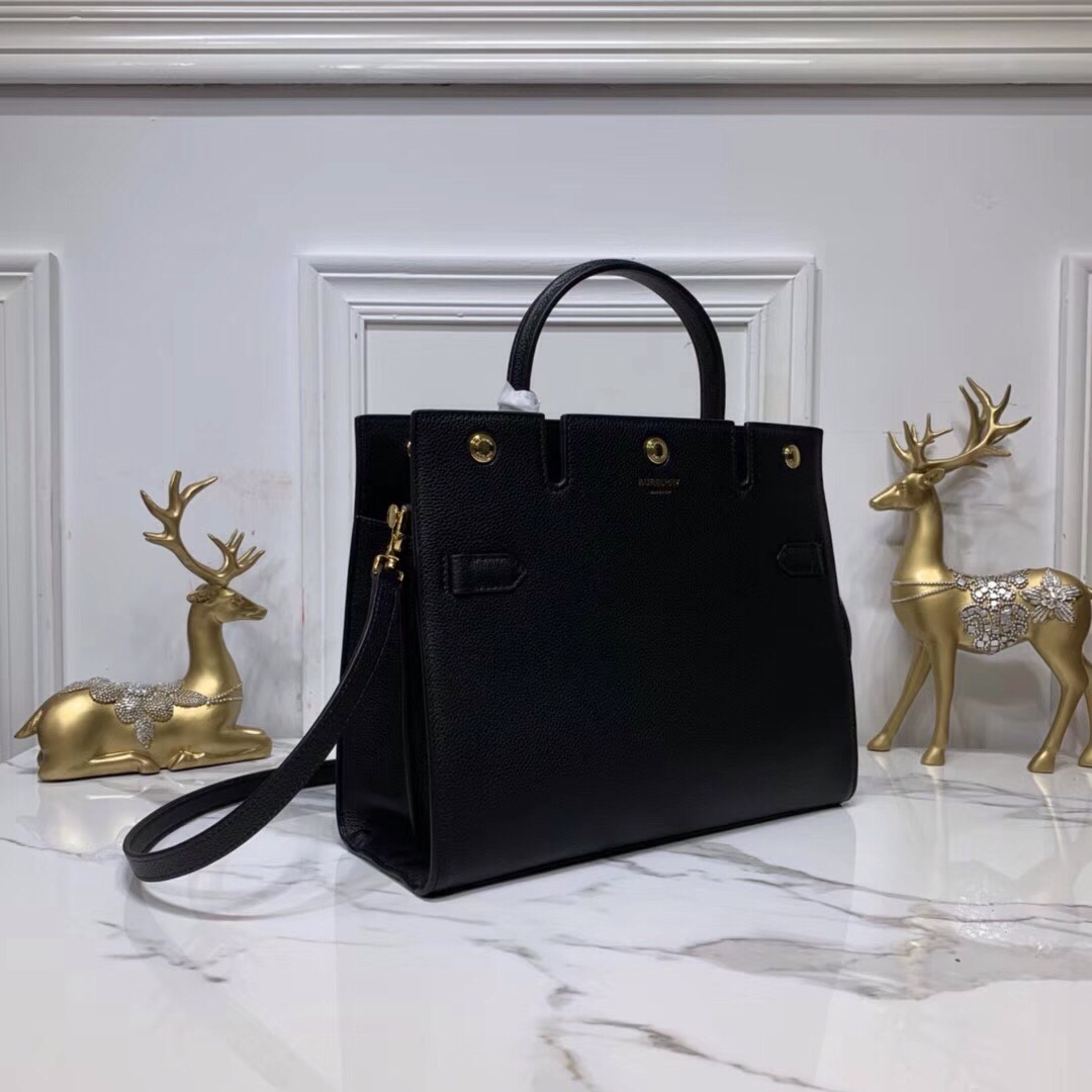 Burberry Small Title Bag With Pocket Detail Black For Women, Women’s Bags 11.8in/30cm