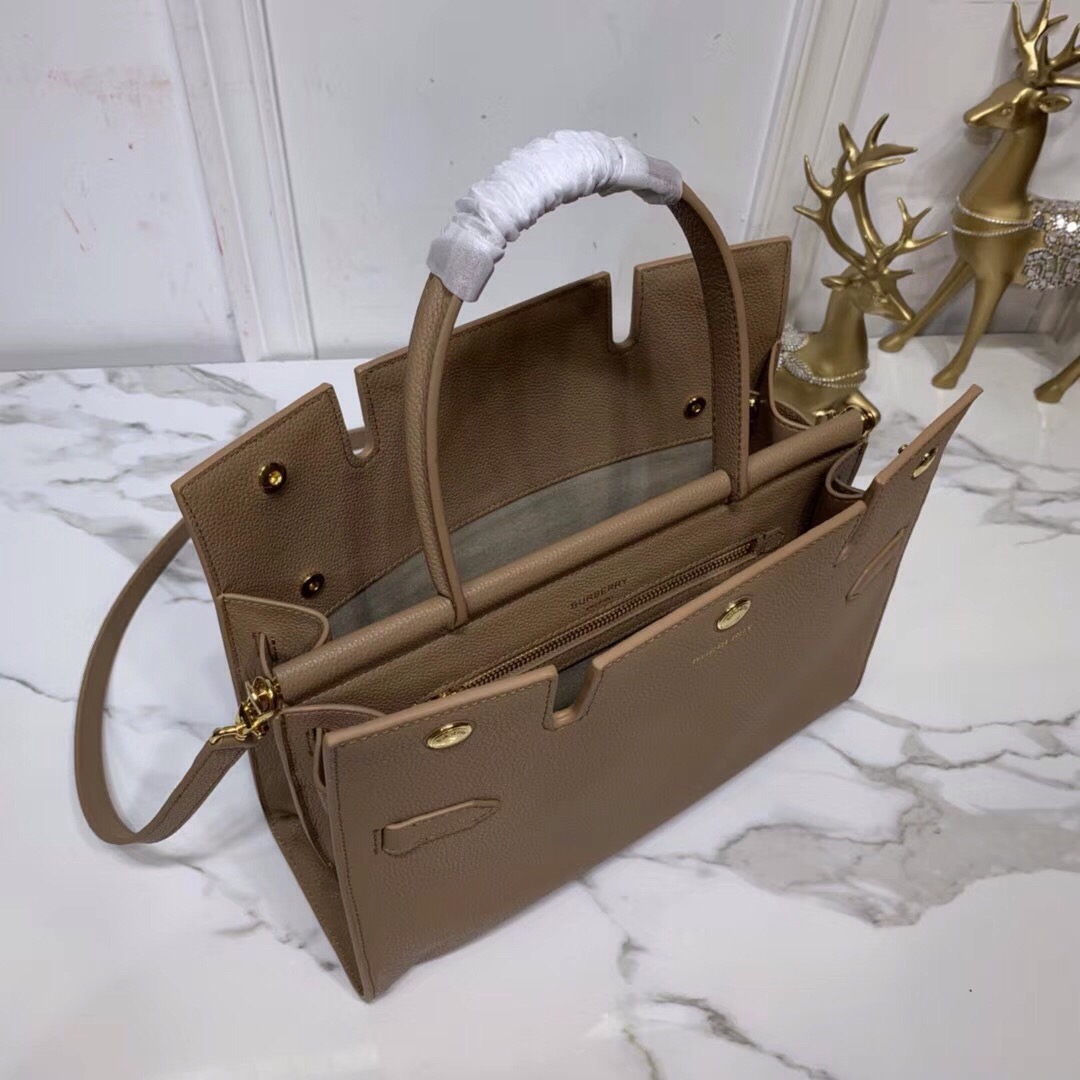 Burberry Small Title Bag With Pocket Detail Brown For Women, Women’s Bags 11.8in/30cm