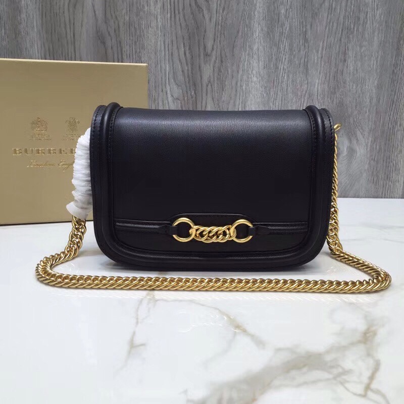 Burberry Smooth Link Shoulder Bag Black For Women, Women’s Bags 9.1in/23cm