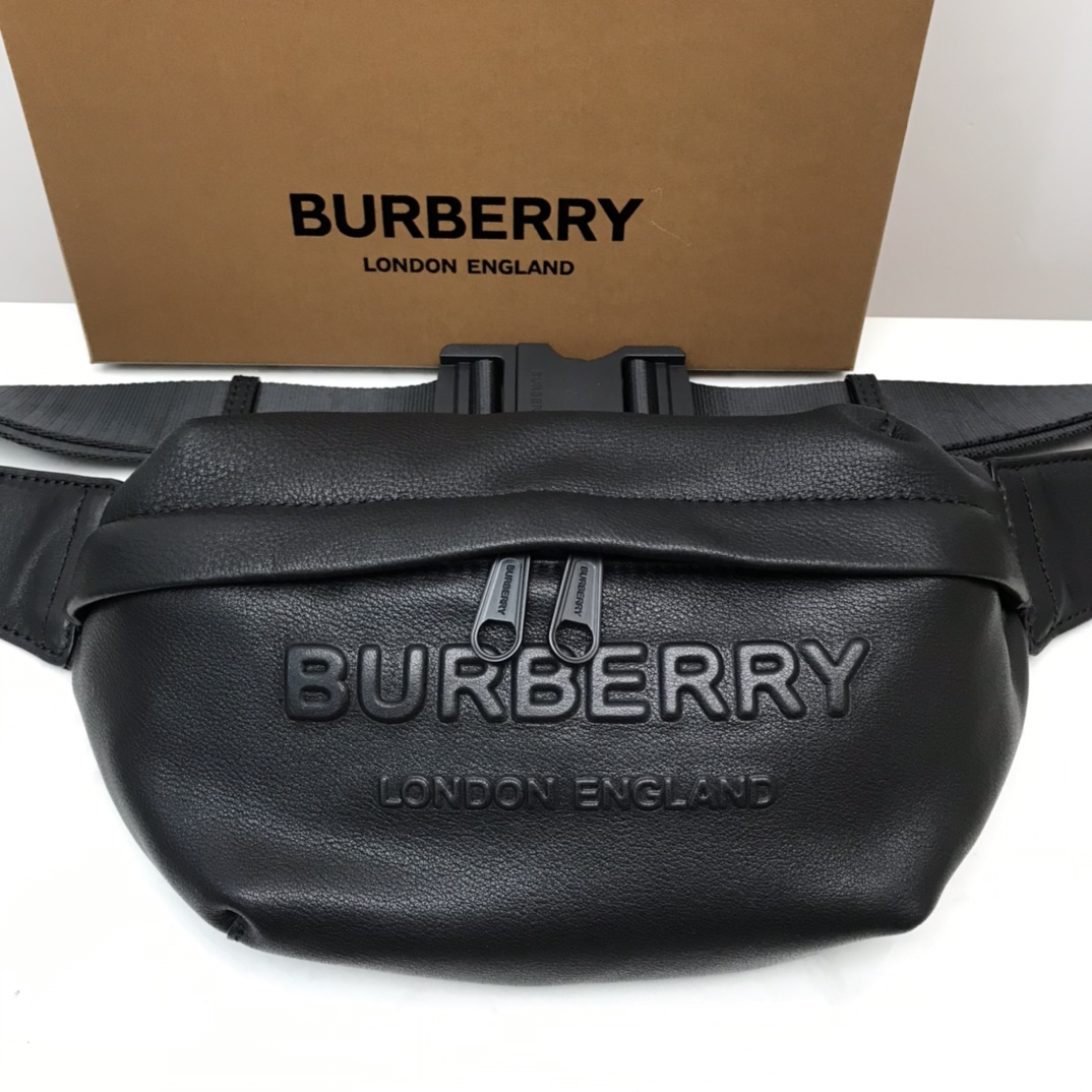 Burberry Sonny Logo-Embossed Belt Bag Black For Men, Men’s Bags 12.2in/31cm