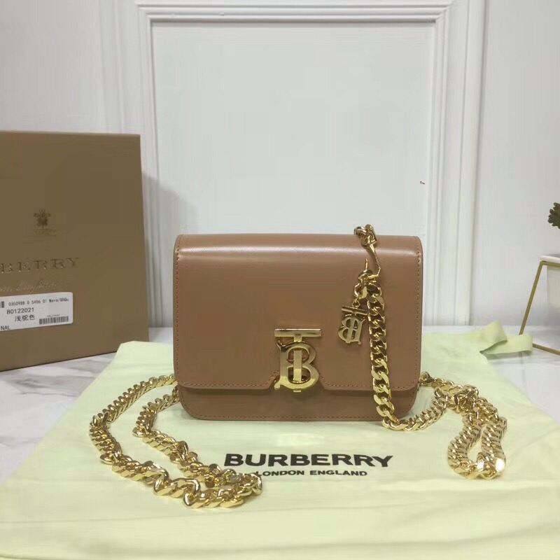 Burberry Tb Chain Belt Bag Light Brown For Women, Women’s Bags 6.6in/17cm