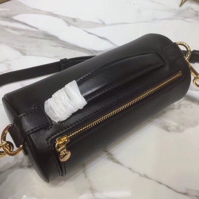 Burberry The Kingdom Motif Barrel Bag In Black For Women, Women’s Bags 8.3in/21cm