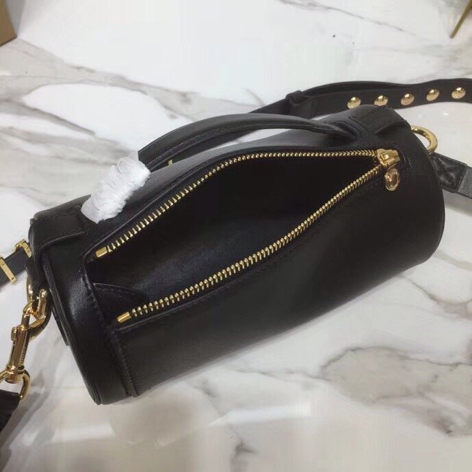 Burberry The Kingdom Motif Barrel Bag In Black For Women, Women’s Bags 8.3in/21cm
