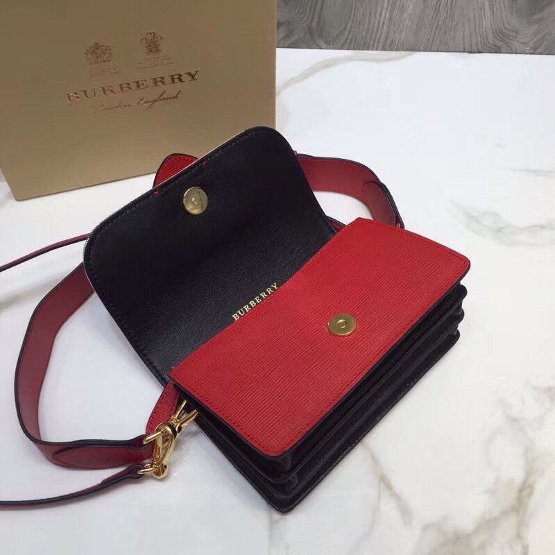Burberry The Small Buckle Bag In House Check Red For Women, Women’s Bags 7.5in/19cm