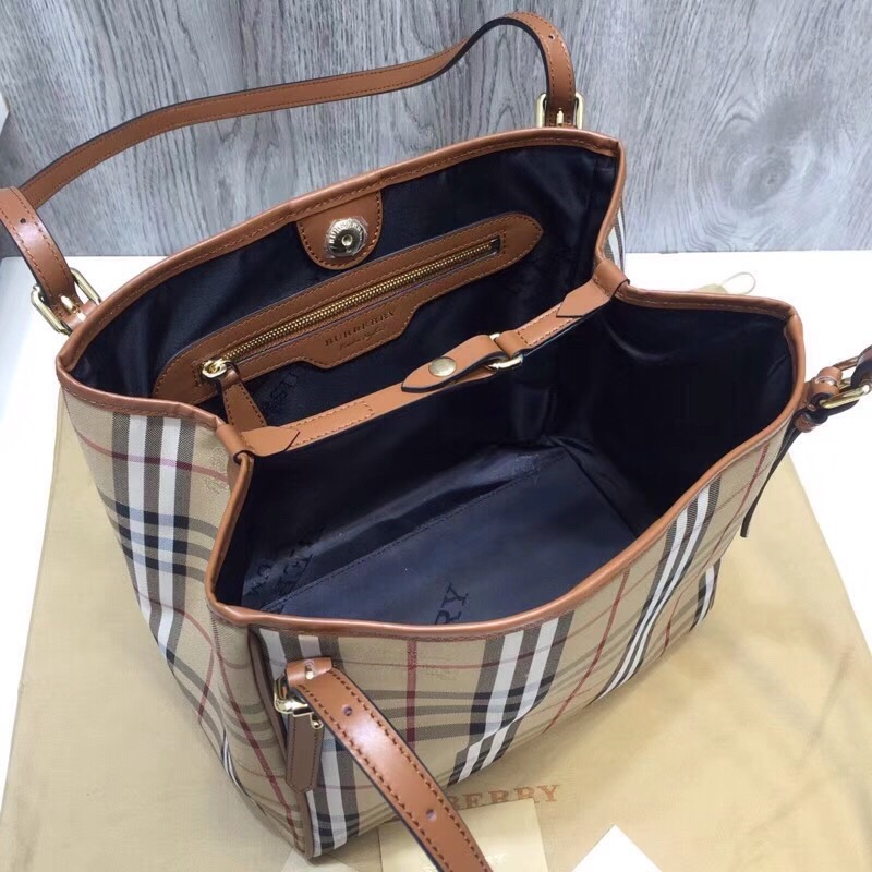 Burberry The Small Canter Horseferry Check Tote Brown For Women, Women’s Bags 11.6in/29.5cm